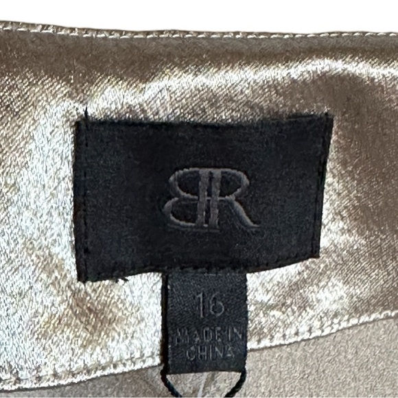 Banana Republic Monogram Metallic Blouson Dress NWT 16 Gold Sheen Party Cocktail - Picture 8 of 10